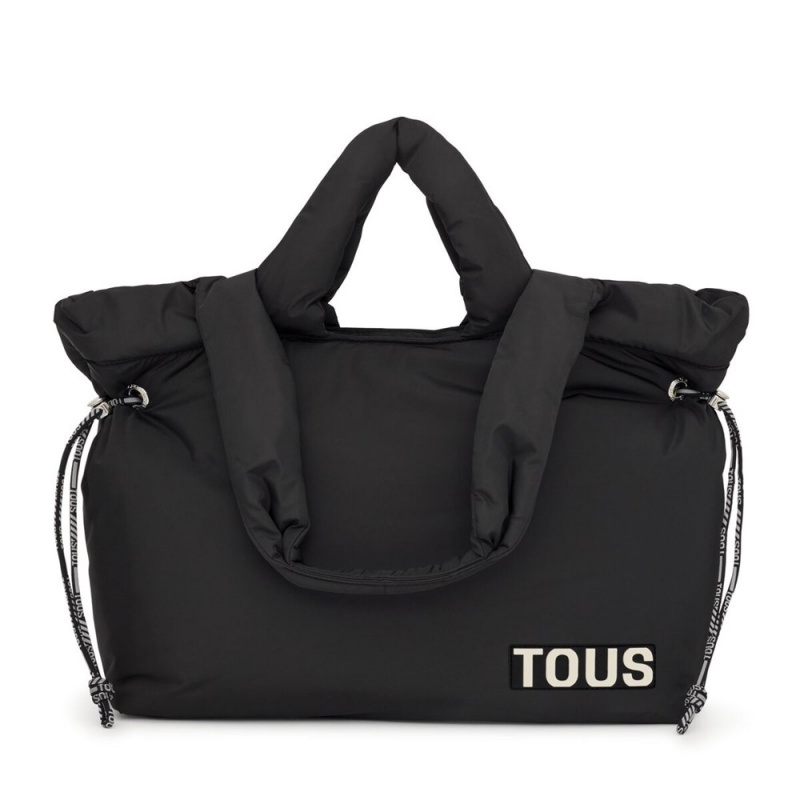 Bolsa de Mano TOUS Large Tote bag Carol Soft Mujer Negros | 2061PVBKO