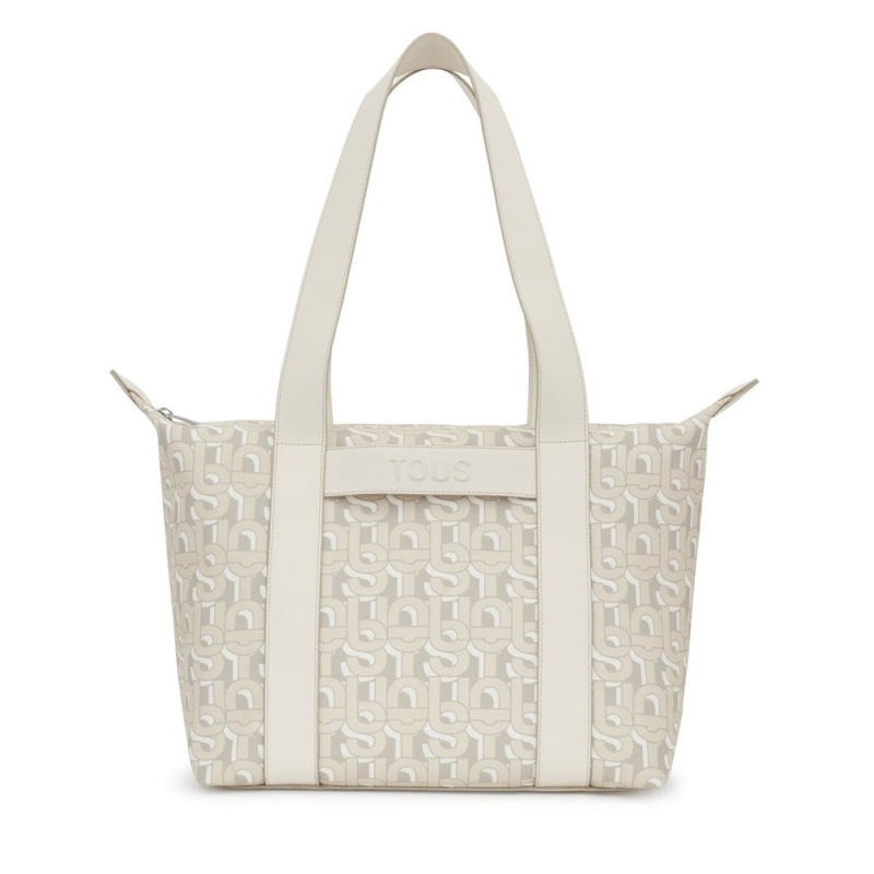 Bolsa de Mano TOUS Large Tote bag MANIFESTO Mujer Beige | 1279KWFAN