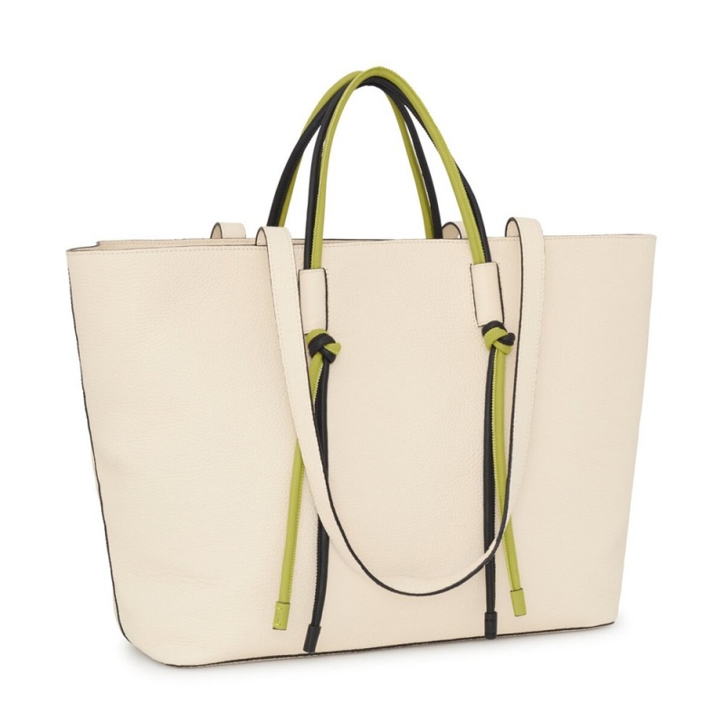 Bolsa de Mano TOUS Large leather Tote bag Lynn Mujer Beige | 4523NTOVM