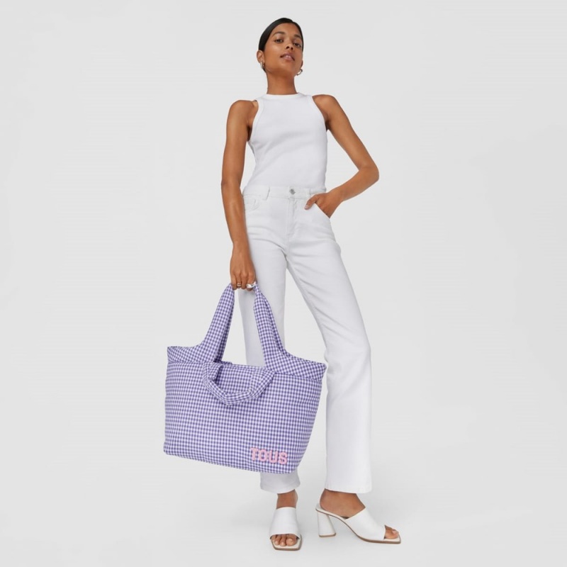 Bolsa de Mano TOUS Large lilac Tote bag Carol Vichy Mujer Morados | 4520KTICY