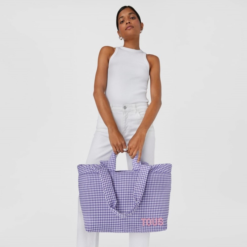 Bolsa de Mano TOUS Large lilac Tote bag Carol Vichy Mujer Morados | 4520KTICY