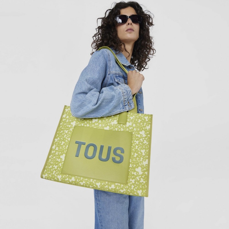 Bolsa de Mano TOUS Large lime Kaos Mini Evolution Amaya Shopping bag Mujer Verdes Claro | 6170YHTFK