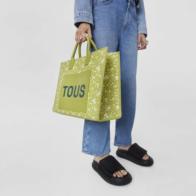 Bolsa de Mano TOUS Large lime Kaos Mini Evolution Amaya Shopping bag Mujer Verdes Claro | 6170YHTFK