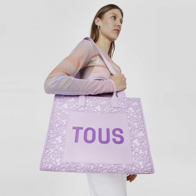 Bolsa de Mano TOUS Large mauve Kaos Mini Evolution Amaya Shopping bag Mujer Morados | 7816YTBLR