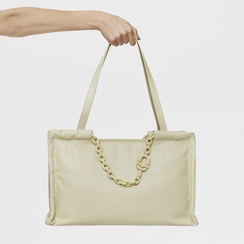 Bolsa de Mano TOUS Large olive leather Shopping bag MANIFESTO Mujer Verde Oliva Verdes | 7496QCDRL