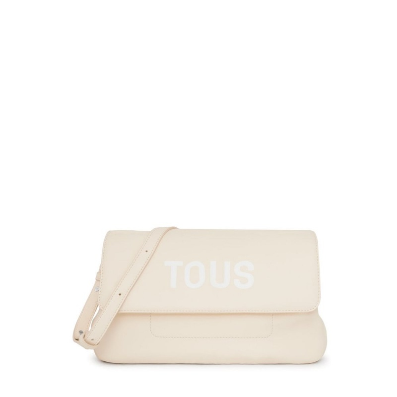 Bolsa de Mano TOUS Medium Crossbody Bags Maya Mujer Beige | 4507FBZGC