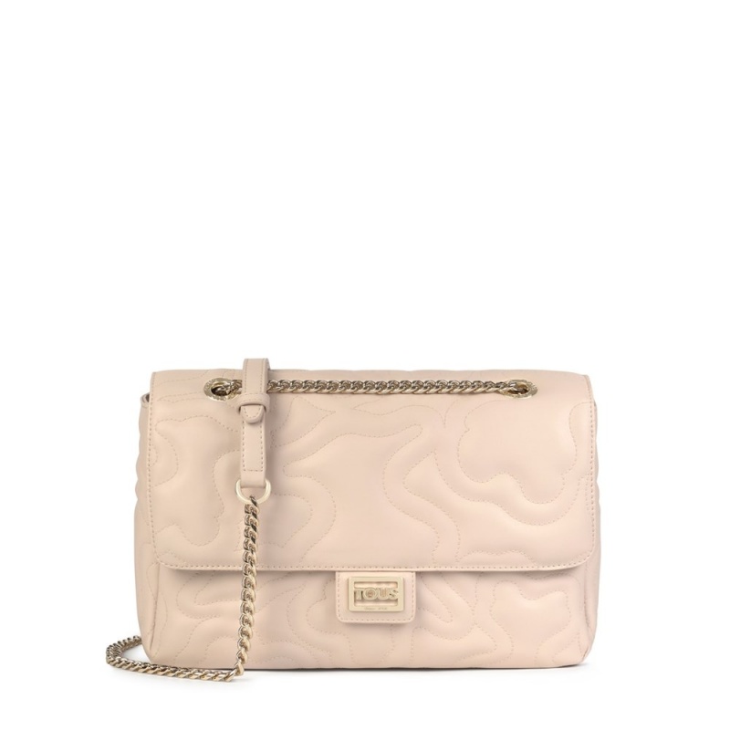 Bolsa de Mano TOUS Medium Kaos Dream Crossbody Bags with flap Mujer Beige | 0984UICEZ