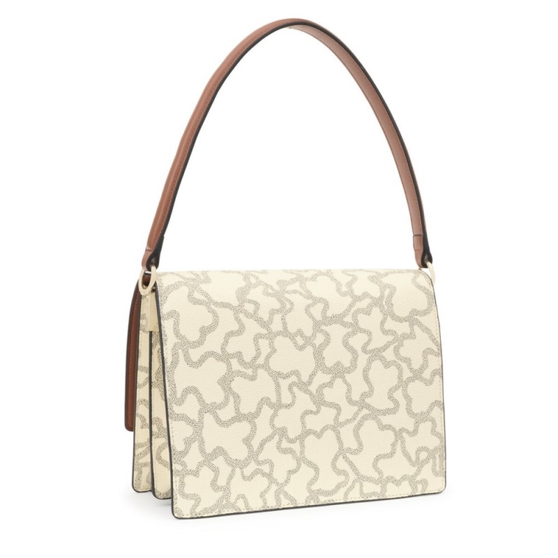 Bolsa de Mano TOUS Medium Kaos Icon Audree Crossbody Bags Mujer Beige | 2980ETKWI