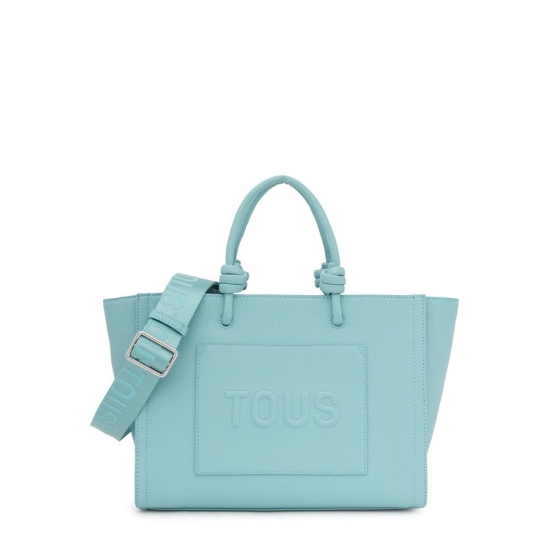 Bolsa de Mano TOUS Medium La Rue New Amaya Shopping bag Mujer Azules | 4905HUAYE