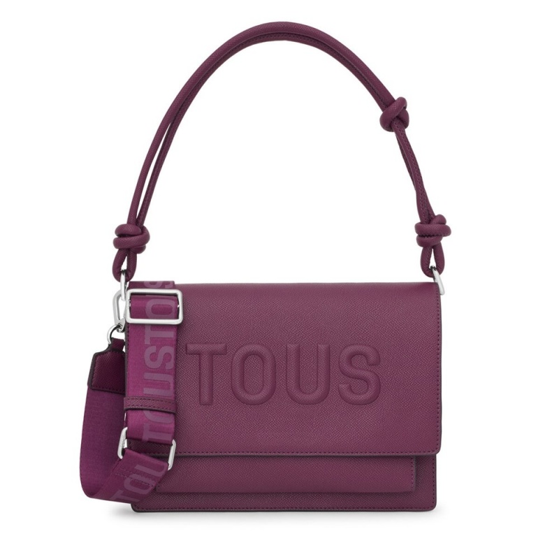 Bolsa de Mano TOUS Medium La Rue New Audree Crossbody Bags Mujer Vino | 7961NHISB