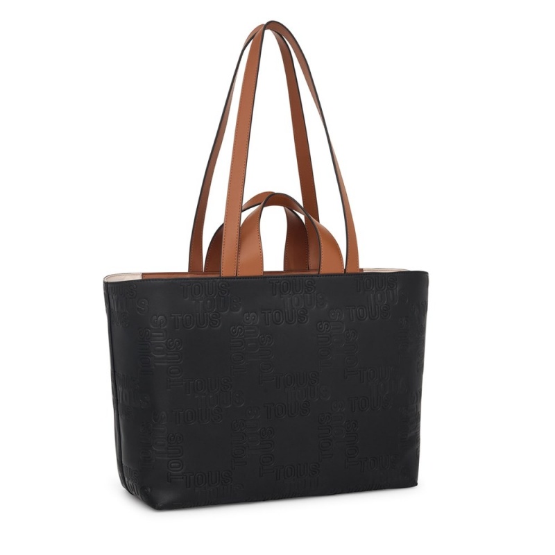 Bolsa de Mano TOUS Medium Tote bag Nanda Mujer Negros Marrom | 4752GKJEV