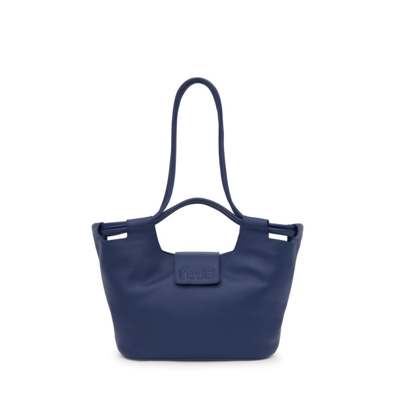 Bolsa de Mano TOUS Medium Tote bag Sun Mujer Azul Marino Azules | 0853OZIRJ