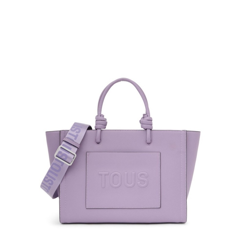 Bolsa de Mano TOUS Medium lilac La Rue New Amaya Shopping bag Mujer Morados | 2031LWCYM