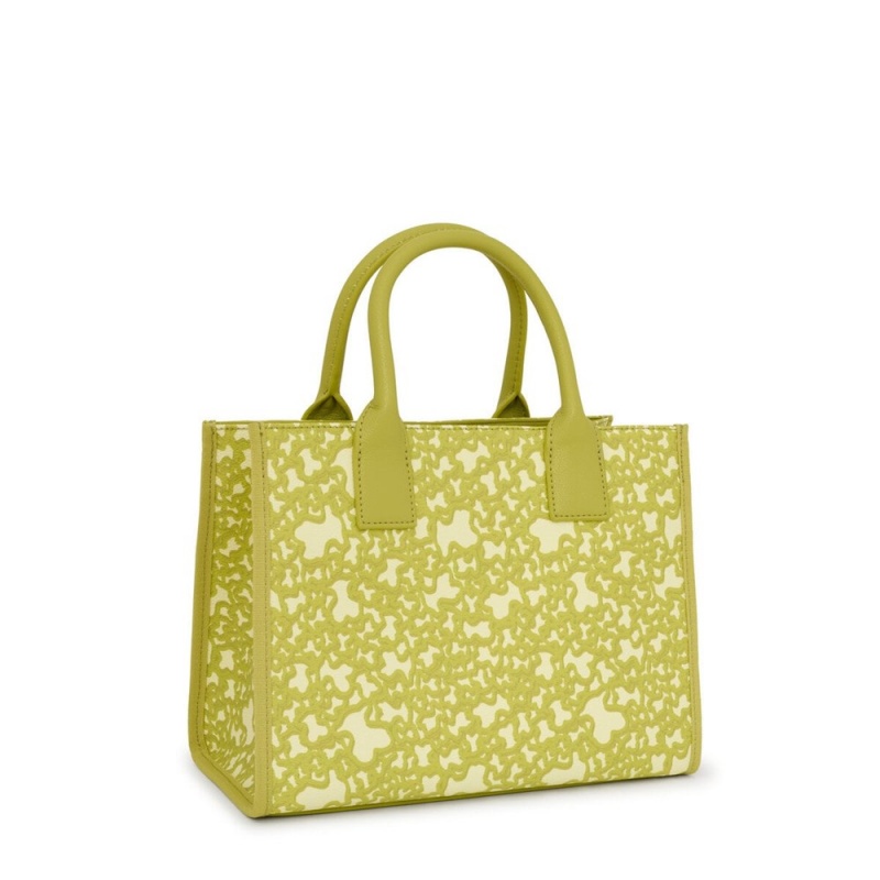 Bolsa de Mano TOUS Medium lime Kaos Mini Evolution Amaya Shopping bag Mujer Verdes Claro | 1974EZYOJ