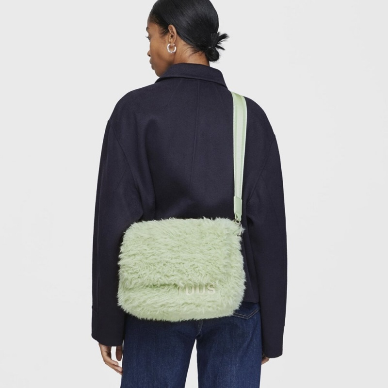 Bolsa de Mano TOUS Medium mint Crossbody Bags Carol Warm Mujer Verde Menta Verdes | 3716PDGHE