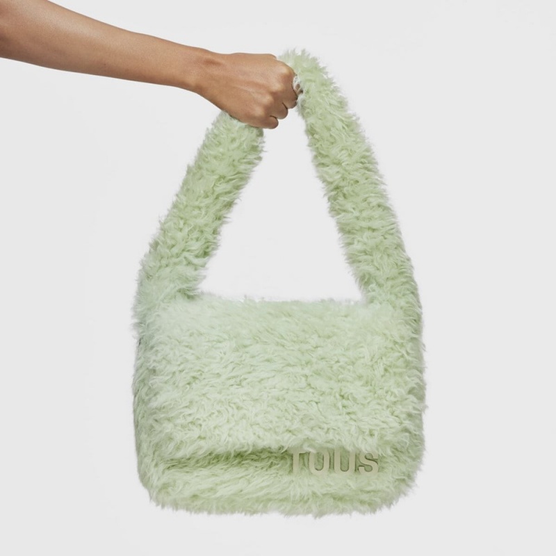 Bolsa de Mano TOUS Medium mint Crossbody Bags Carol Warm Mujer Verde Menta Verdes | 3716PDGHE