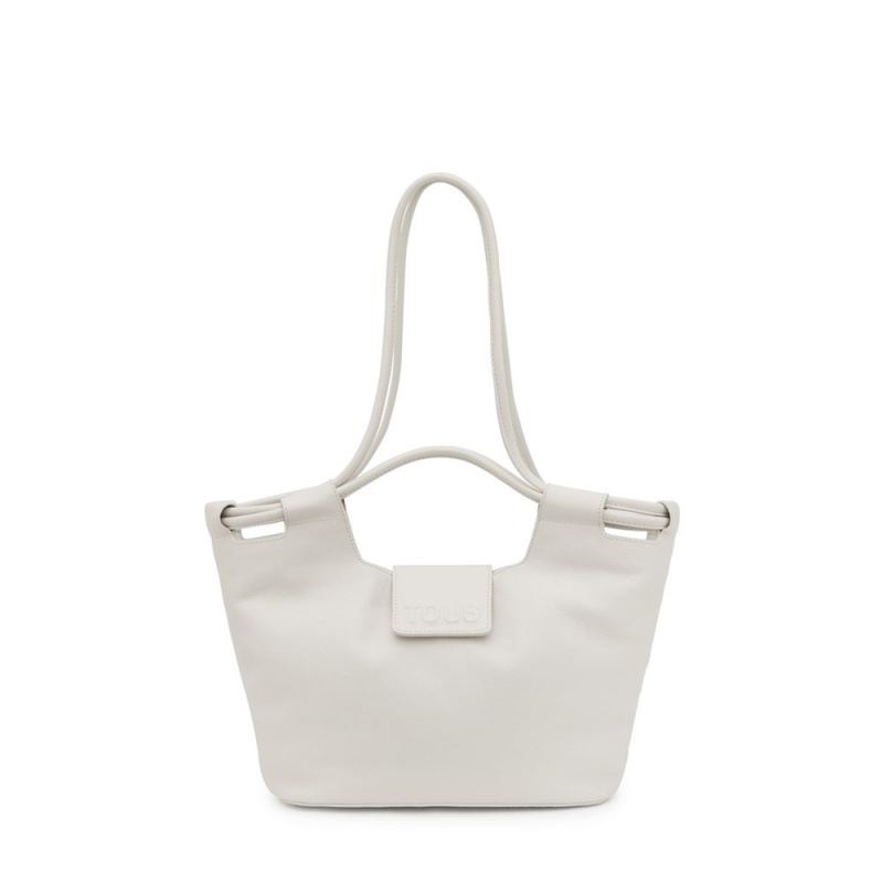 Bolsa de Mano TOUS Medium white Tote bag Sun Mujer Blancos | 4165ORUCF