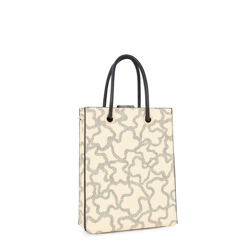 Bolsa de Mano TOUS Mini Kaos Icon Handbag Mujer Beige | 1479CYZEQ