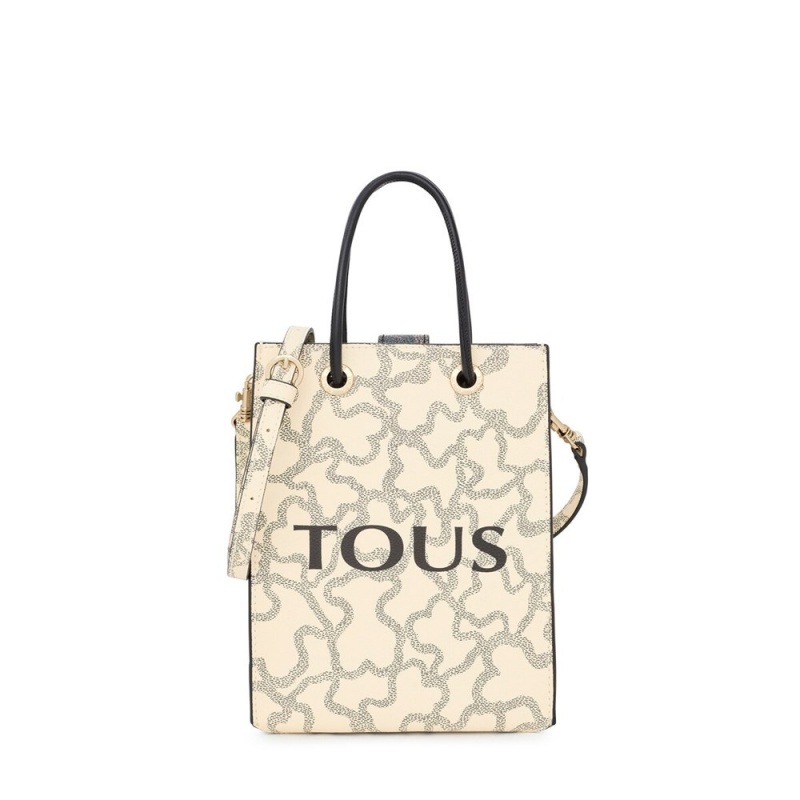 Bolsa de Mano TOUS Mini Kaos Icon Handbag Mujer Beige | 1479CYZEQ