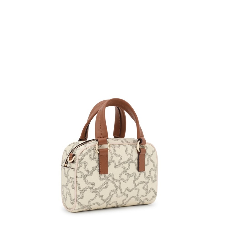 Bolsa de Mano TOUS Small Bowling bag Kaos Icon Mujer Beige | 9546XCJAY