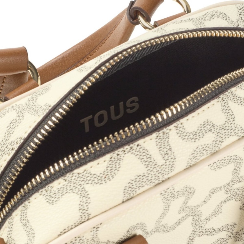 Bolsa de Mano TOUS Small Bowling bag Kaos Icon Mujer Beige | 9546XCJAY