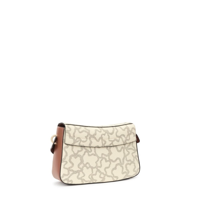 Bolsa de Mano TOUS Small Kaos Icon Crossbody Bags Mujer Beige | 6018WGDVU