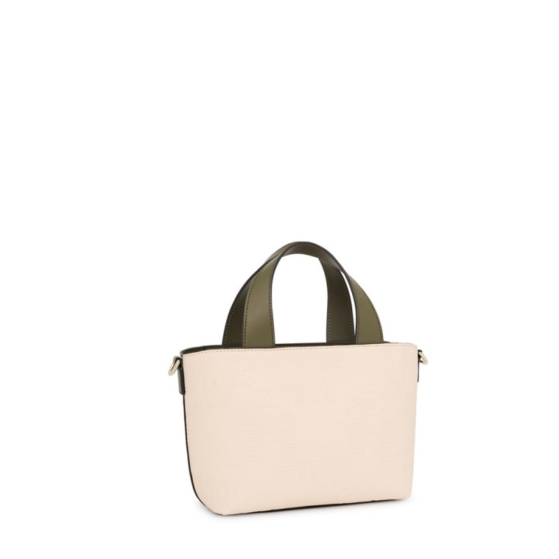 Bolsa de Mano TOUS Small Tote bag Nanda Mujer Beige Kaki | 6032ZTFVR