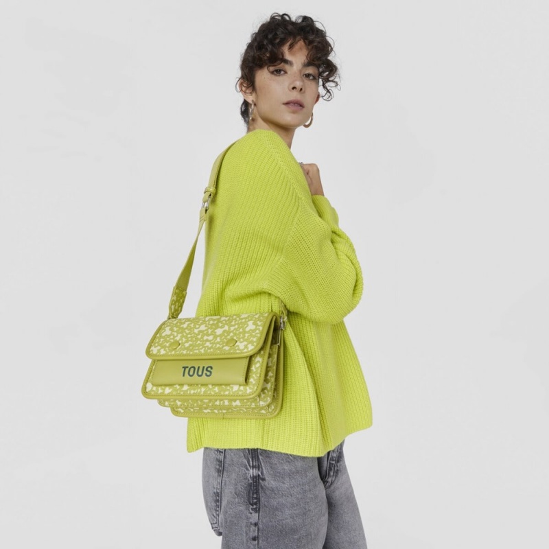 Bolsa de Mano TOUS Small lime Kaos Mini Evolution Audree Crossbody Bags Mujer Verdes Claro | 7298NEMVH