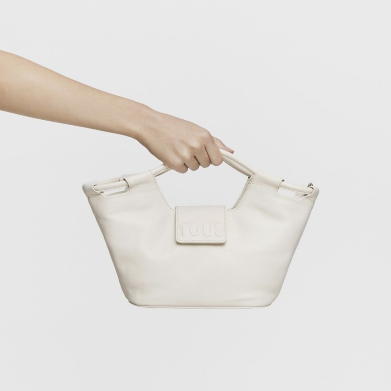 Bolsa de Mano TOUS Small white Tote bag Sun Mujer Blancos | 6150YGBLI