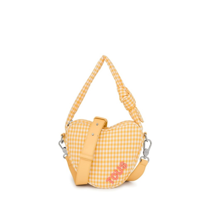 Bolsa de Mano TOUS heart Crossbody Bags Carol Vichy Mujer Amarillos | 5861TEMLV