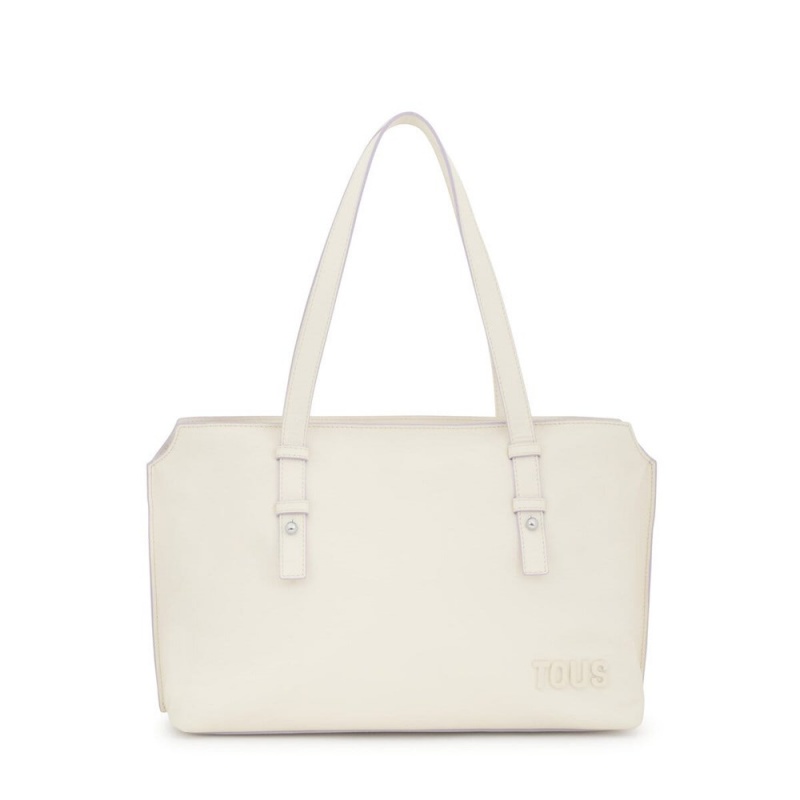 Bolsa de Mano TOUS leather City bag Candy Mujer Beige | 8302SWBGA