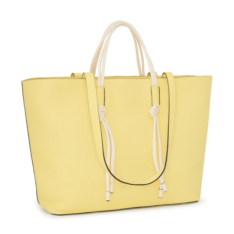 Bolsa de Mano TOUS leather Tote bag Lynn Mujer Amarillos | 3945KIVBC