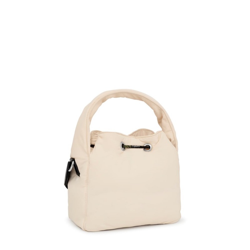 Bolsas Hombro TOUS Bucket bag Carol Soft Mujer Beige | 9715KZYTO