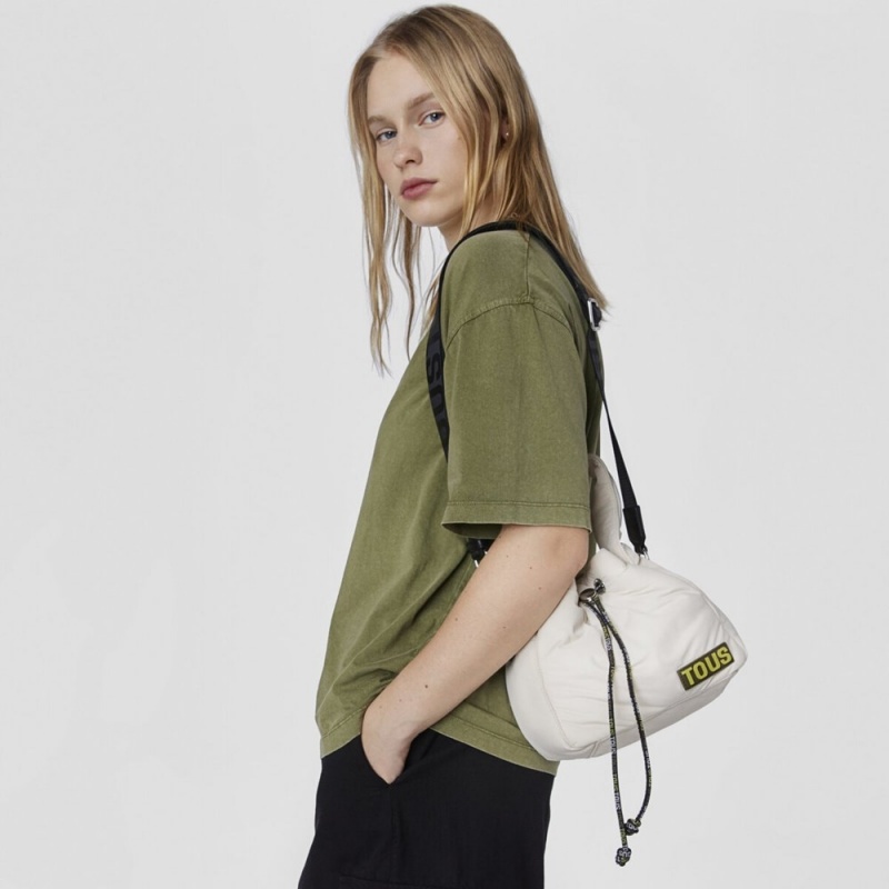 Bolsas Hombro TOUS Bucket bag Carol Soft Mujer Beige | 9715KZYTO