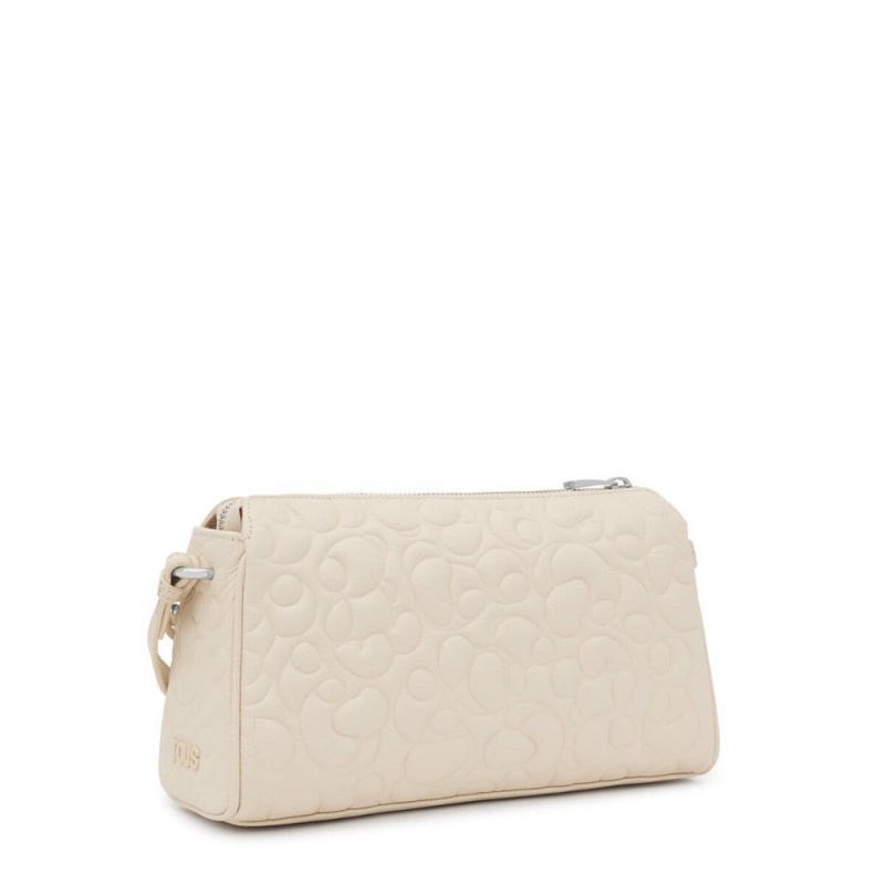 Bolsas Hombro TOUS Large Greta Mujer Beige | 2865NJEQR