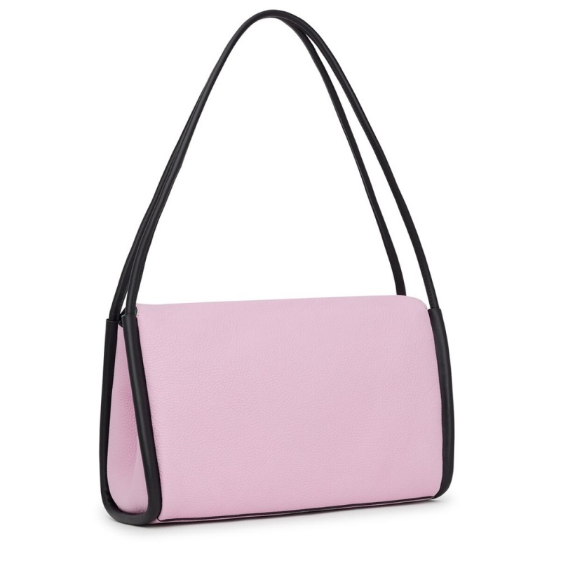 Bolsas Hombro TOUS Large mauve leather Empire Mujer Morados Negros | 9402LRNCK