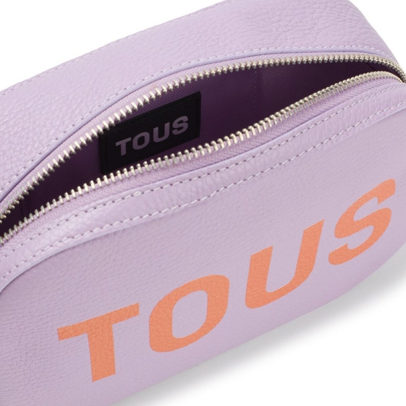 Bolsas Hombro TOUS Mauve leather Logo Lynn Mujer Morados | 0847TWAVB