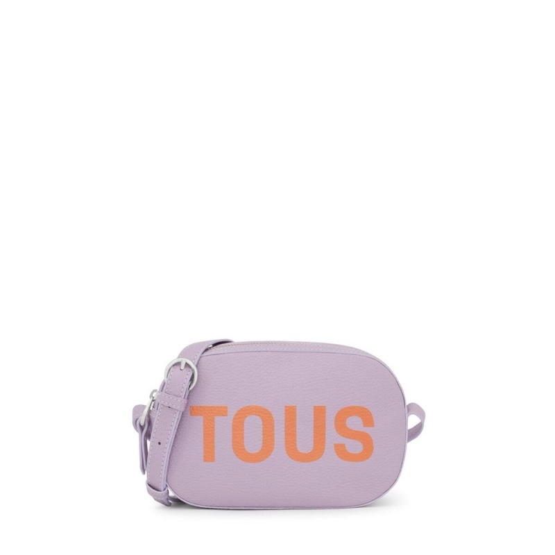 Bolsas Hombro TOUS Mauve leather Logo Lynn Mujer Morados | 0847TWAVB