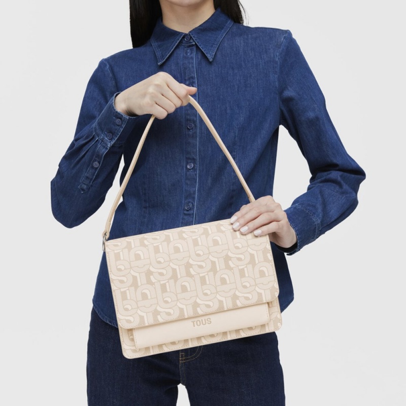 Bolsas Hombro TOUS Medium Audree MANIFESTO Mujer Beige | 0961FMKLU