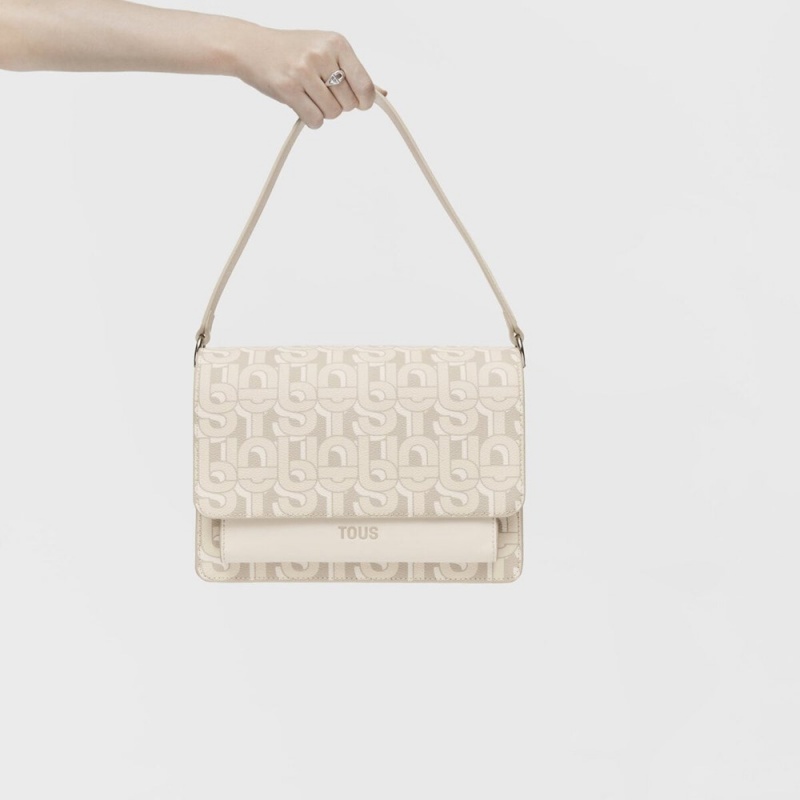 Bolsas Hombro TOUS Medium Audree MANIFESTO Mujer Beige | 0961FMKLU