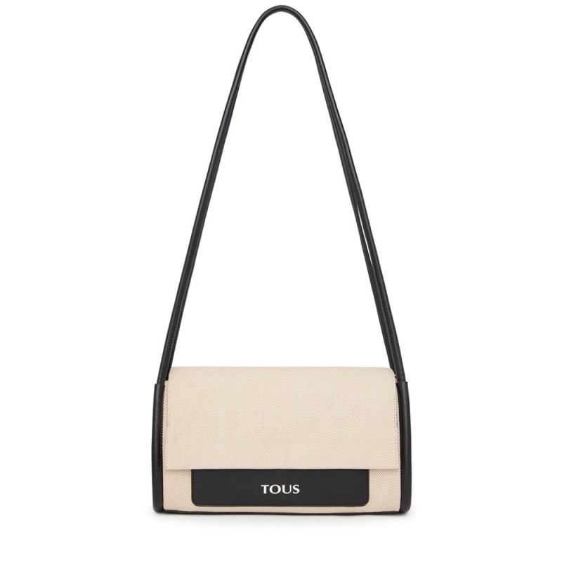 Bolsas Hombro TOUS Medium Empire Algodon Mujer Beige | 1235LMRFK