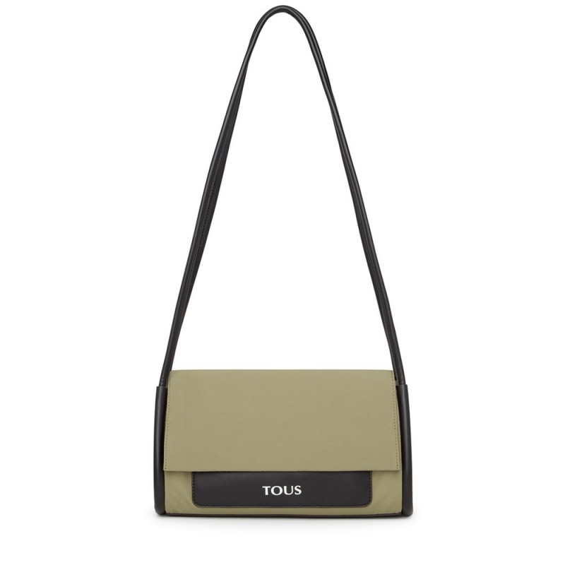 Bolsas Hombro TOUS Medium khaki Empire Algodon Mujer Kaki | 4750IFUHG