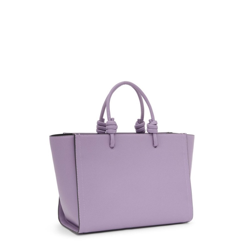 Bolsas Hombro TOUS Medium lilac La Rue New Amaya Shopping bag Mujer Morados | 9273TZPWF