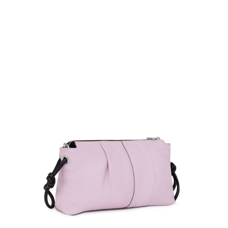 Bolsas Hombro TOUS Medium mauve leather Soft Mujer Morados | 1428ZCNFV