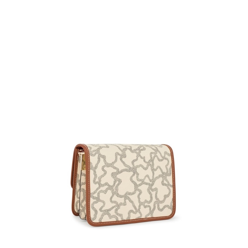 Bolsas Hombro TOUS Small Audree Kaos Icon Mujer Beige | 0278DXPGU