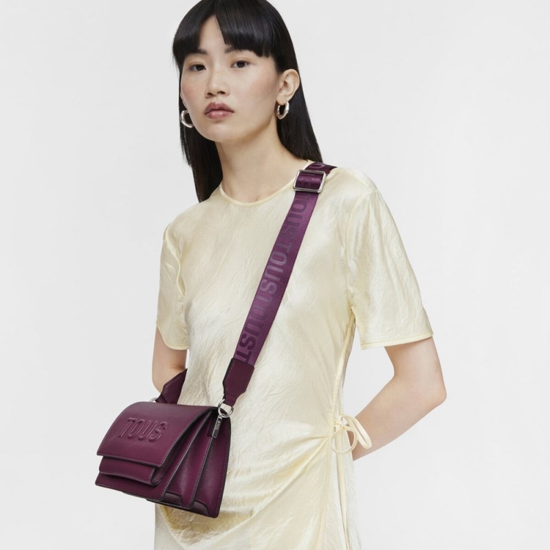 Bolsas Hombro TOUS Small La Rue New Audree Mujer Vino | 6497OVTSJ