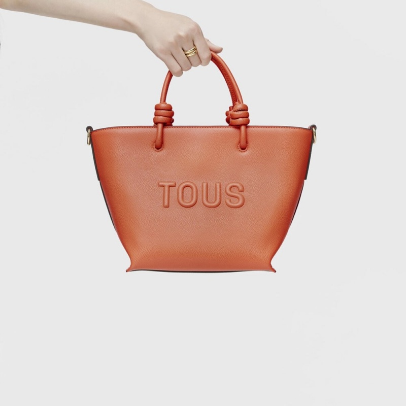 Bolsas Hombro TOUS Small La Rue New Tote bag Mujer Naranjas | 6408YDRUQ