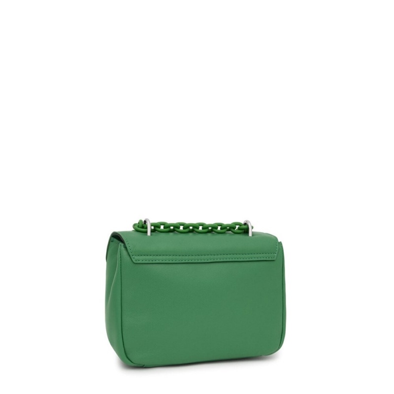 Bolsas Hombro TOUS Small leather Bold Bear Mujer Verdes | 6592PQEHI