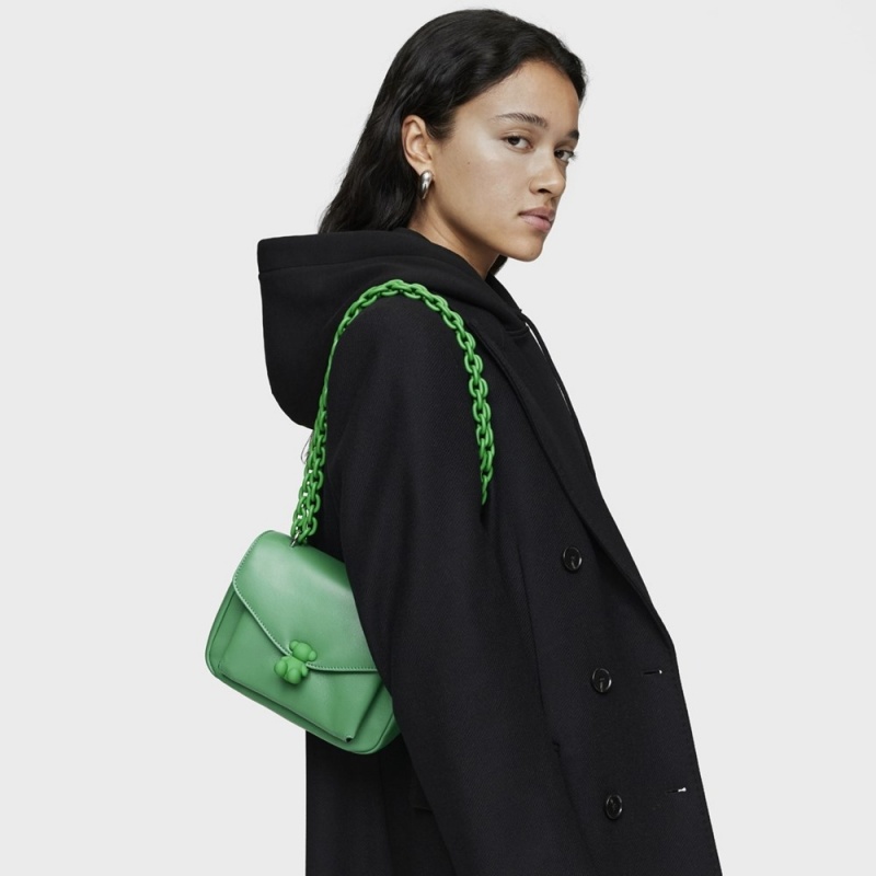 Bolsas Hombro TOUS Small leather Bold Bear Mujer Verdes | 6592PQEHI