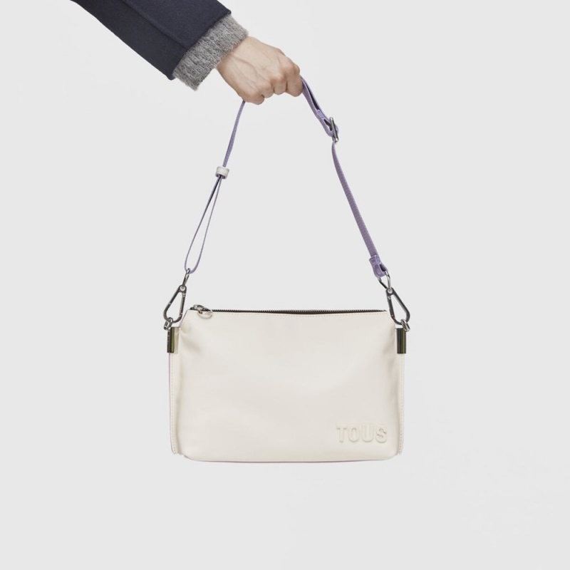 Bolsas Hombro TOUS leather Candy Mujer Beige | 0652HROIF